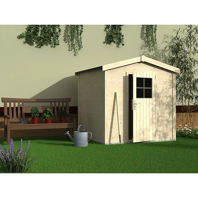 Décor et Jardin Caseta de madera Tison - L x An: 216 x 214 cm, Espesor de pared: 19 mm - Foto ambiente