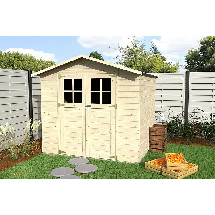 Décor et Jardin Caseta de madera Lode - L x An: 229 x 202 cm, Espesor de pared: 12 mm, Natural - Foto ambiente