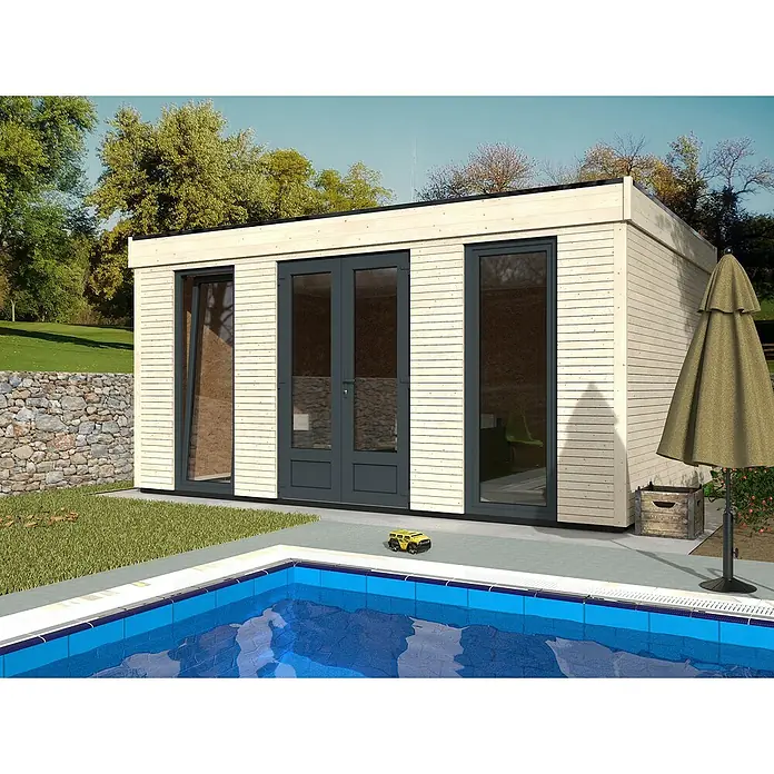 Décor et Jardin Caseta para jardín Decor home 15 - 497 cm, 365 cm, Madera, Antracita, Natural - Foto ambiente