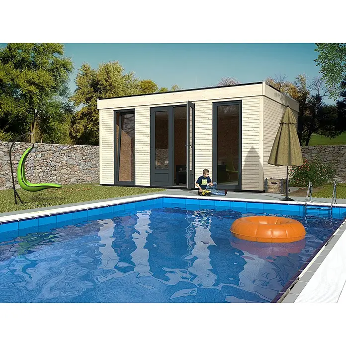 Décor et Jardin Caseta para jardín Decor home 15 - 497 cm, 365 cm, Madera, Antracita, Natural - Foto ambiente