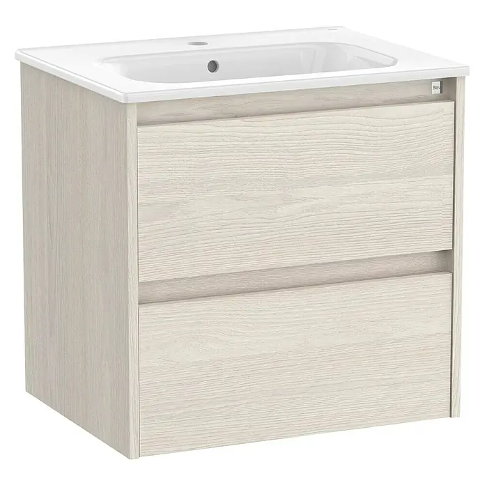 Roca Conjunto de mueble de baño Sagano - 60 cm, 2 piezas, Nordic ash, Mate, 2 cajones - Vista angular