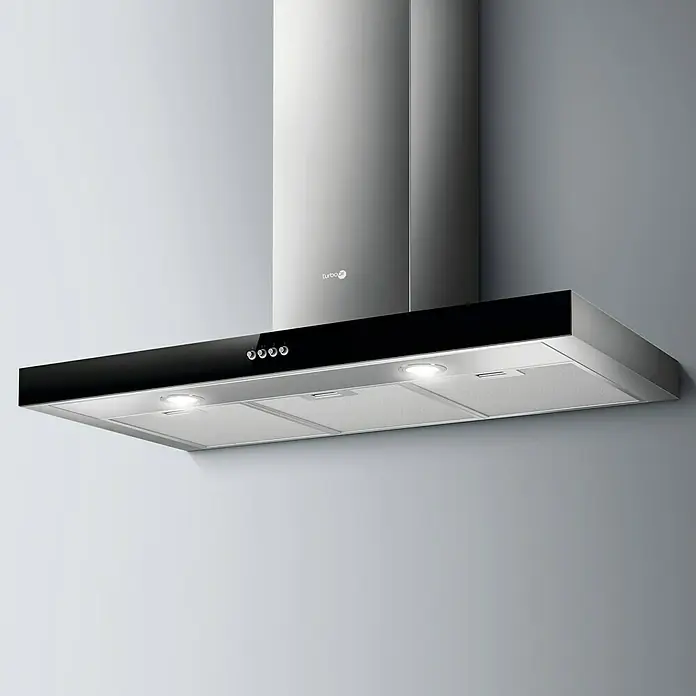 Turboair Campana de pared Norma - Ancho: 90 cm, Potencia de aire máx.: 581 m³/h, Negro/Acero inoxidable - Foto ambiente