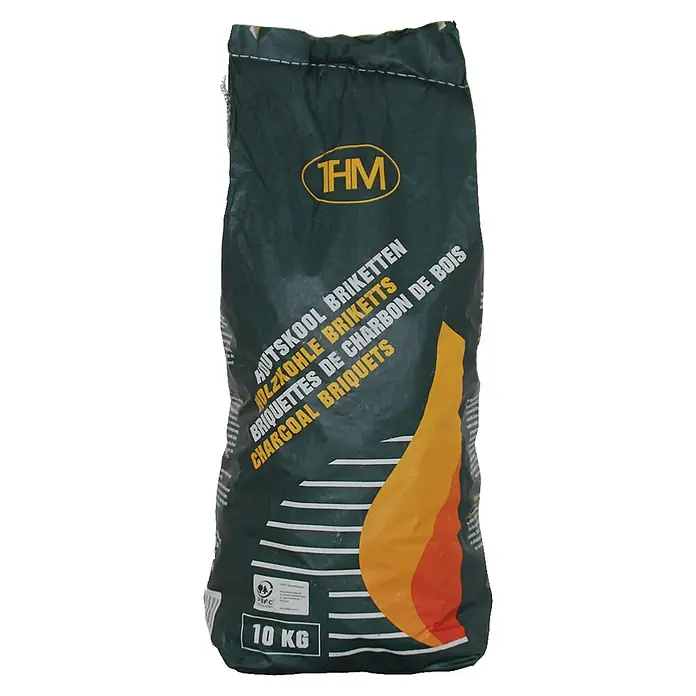 THM Houtskoolbriketten - 10 kg - Vooraanzicht