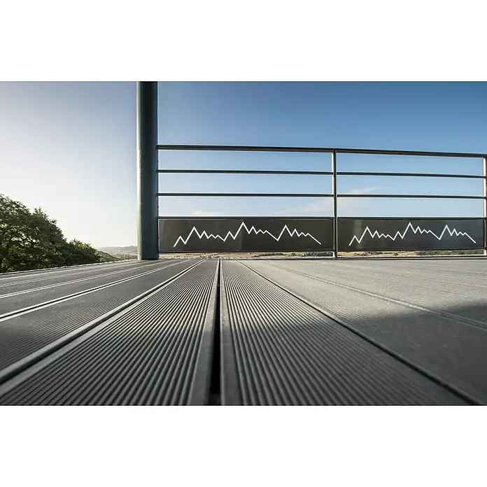 Tablón para terraza WPC Eco Friendly - Gris, 300 x 15 x 2,8 cm - Foto ambiente