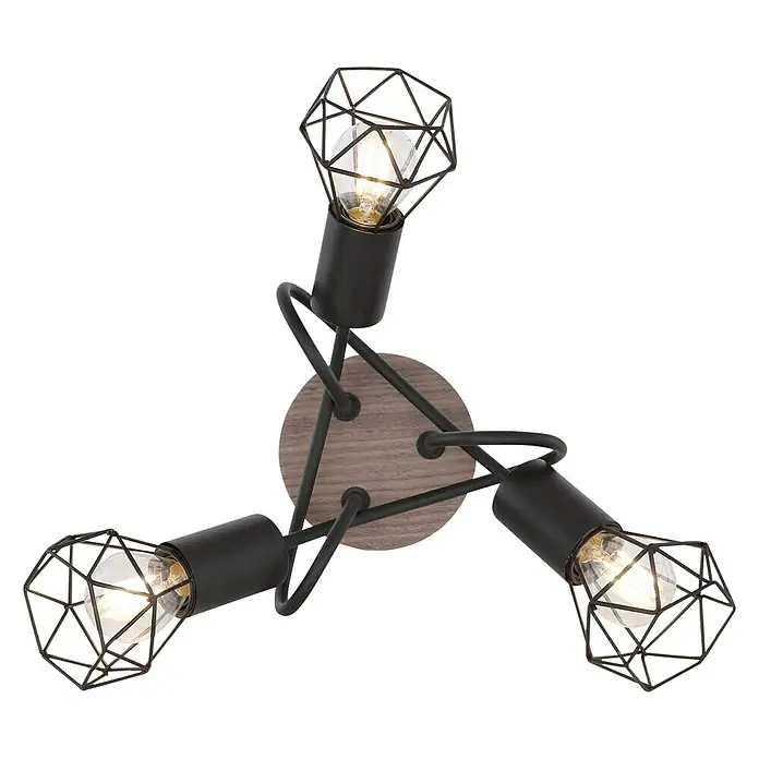 Globo Xara I Deckenstrahler - 40 W, Schwarz, E14, 3 Stk. - Ansicht von unten