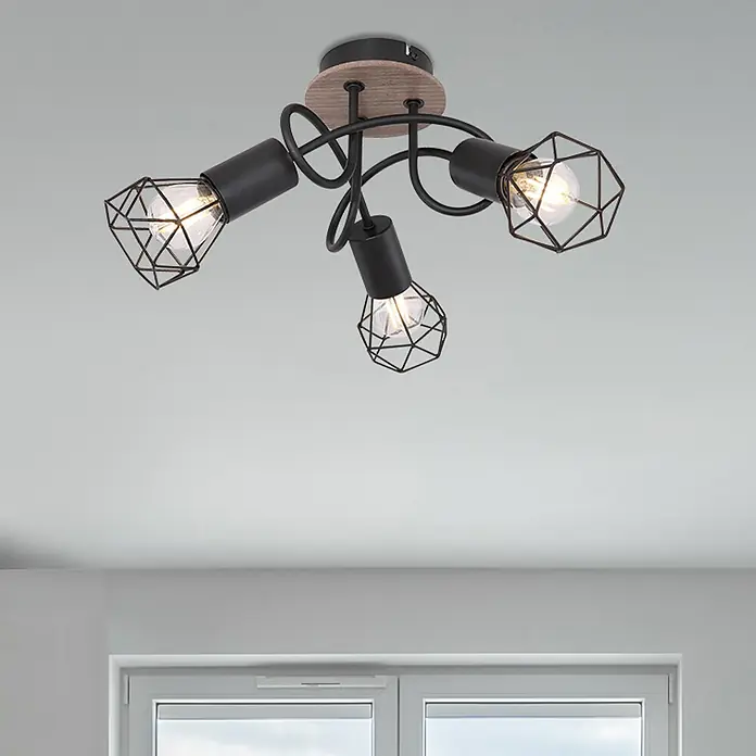 Globo Xara I Deckenstrahler - 40 W, Schwarz, E14, 3 Stk. - Bildausschnitt