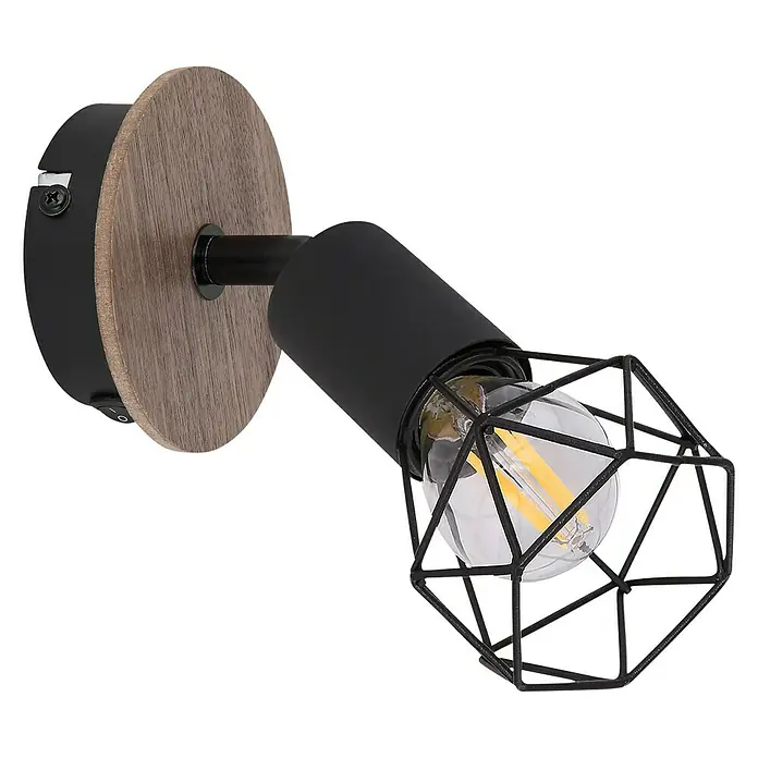 Globo Xara I Deckenstrahler - 40 W, Schwarz, E14, 1 Stk. - Diagonale Ansicht