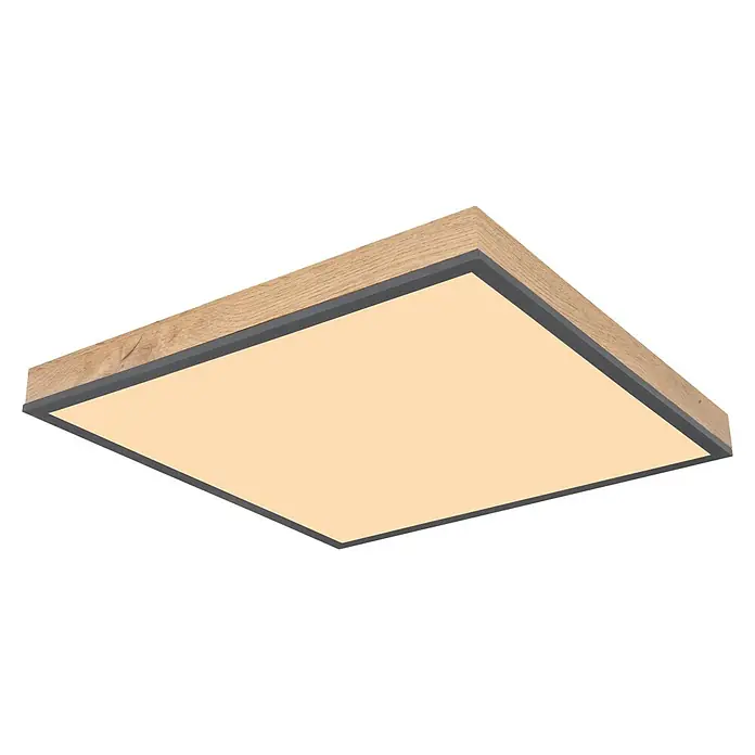 Globo Doro LED-Panel - 24 W, L x B x H: 45 x 45 x 6,5 cm, Braun, Warmweiß - Diagonale Ansicht