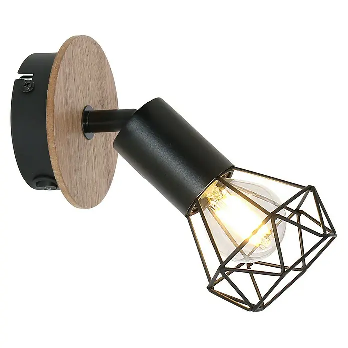 Globo Xara I Deckenstrahler - 40 W, Schwarz, E14, 1 Stk. - Diagonale Ansicht