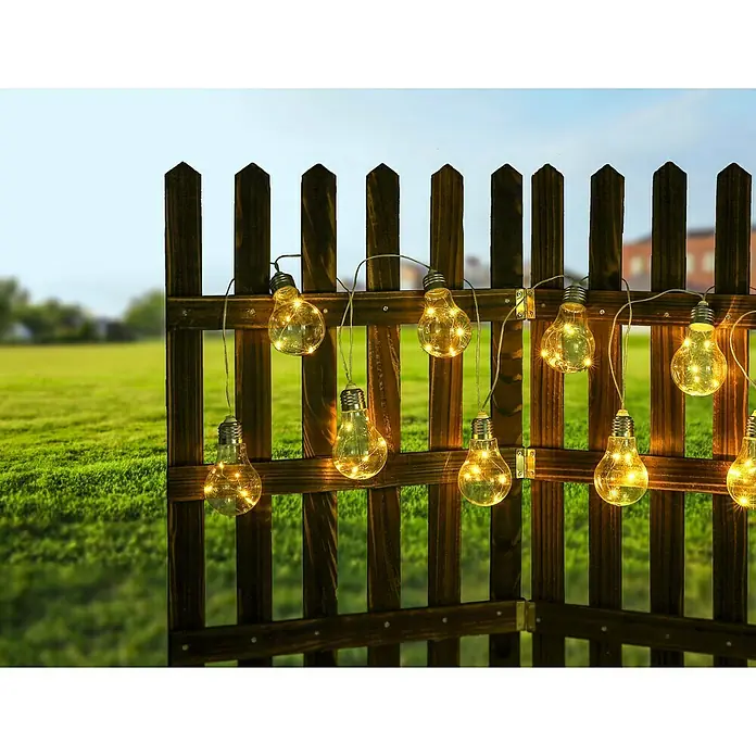 Globo Solar-Lichterkette Bulb - 10 x 0,3 W, Klar - Stimmungsaufnahme