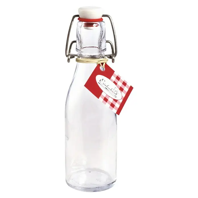 Glasflasche mit Bügelverschluss - Füllvermögen: 200 ml - Vorderansicht