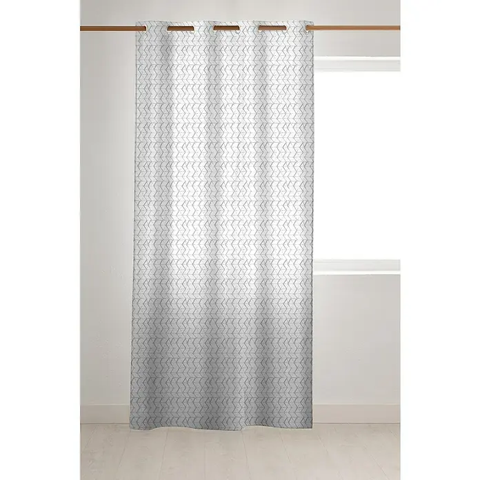 Visillo para ventana Atlanta - An x Al: 140 x 260 cm, 60% poliéster 40% algodón, Blanco/Gris - Foto ambiente