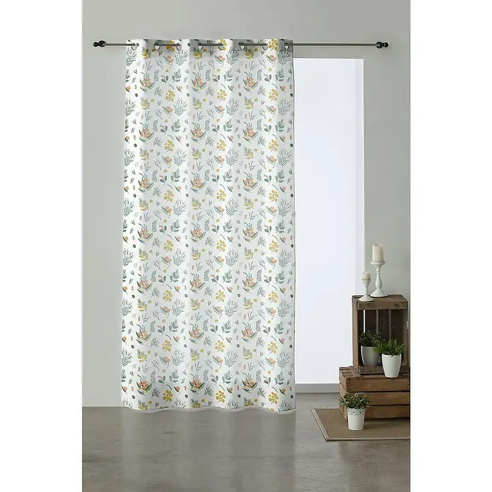 Visillo para ventana multi Flor - An x Al: 140 x 260 cm, 60% poliéster 40% algodón, Multicolor - Foto ambiente