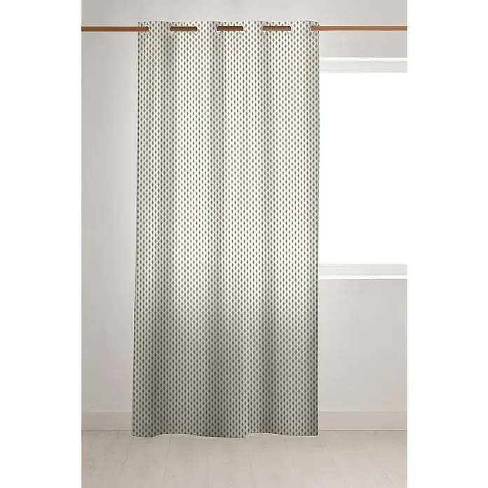 Visillo para ventana Kali - An x Al: 140 x 260 cm, 60% poliéster 40% algodón, Blanco/Verde - Foto ambiente