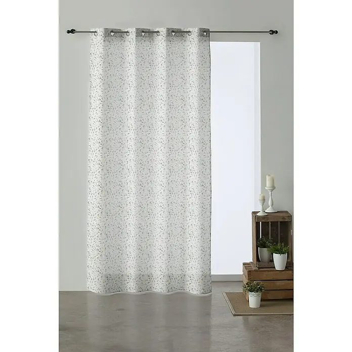 Visillo para ventana Sepalos - An x Al: 140 x 260 cm, 60% poliéster 40% algodón, Verde - Foto ambiente