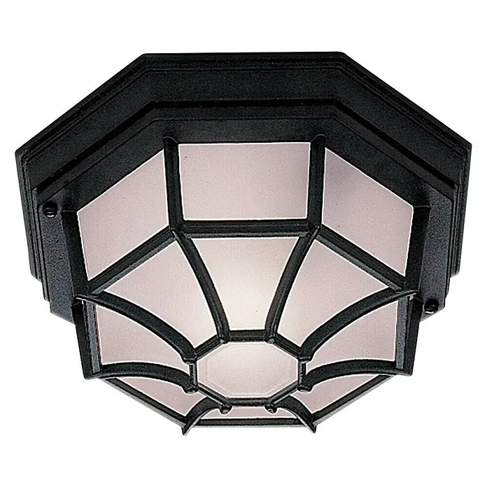 Searchlight Buitenwand- en plafondlamp - 27 x 27 x 13 cm, Zwart, IP54 - Zicht van beneden