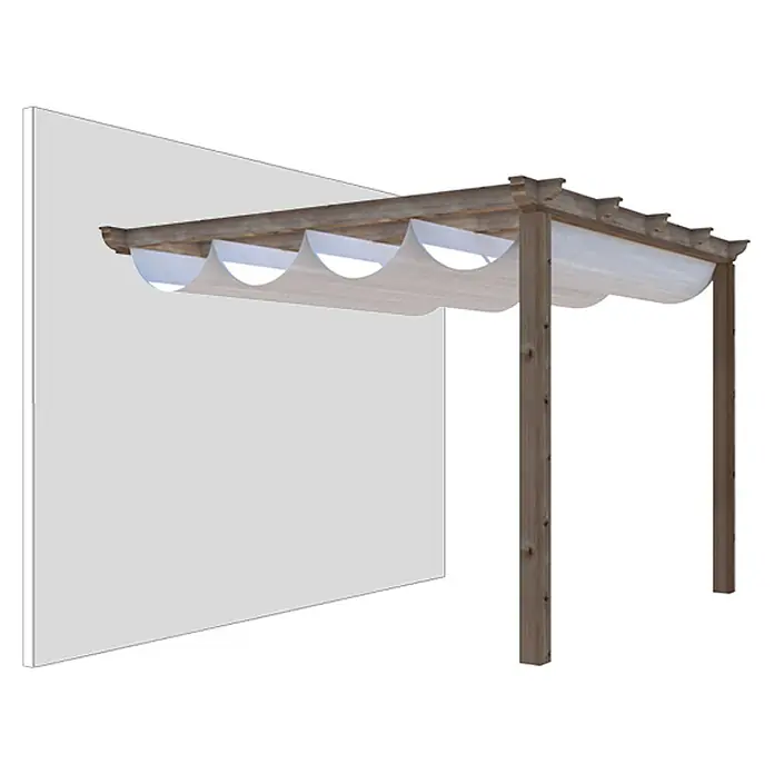 Pérgola con toldo corredero con toldo Classic - L x An: 300 x 300 cm - Vista angular