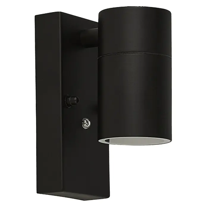Searchlight Splot Buitenlamp met sensor - 10 x 7 x 15 cm, Zwart, IP44 - Diagonaal zicht