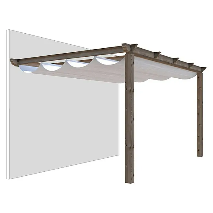 Pérgola con toldo corredero con toldo Classic - L x An: 400 x 300 cm - Vista angular
