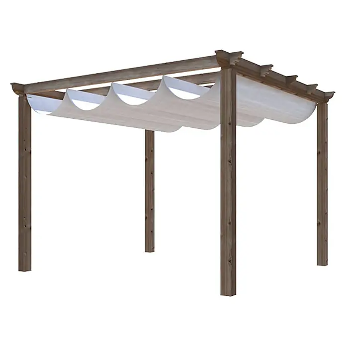 Pérgola con toldo corredero Classic - L x An: 300 x 300 cm - Vista angular