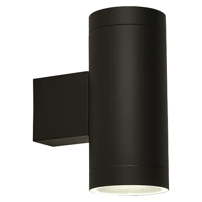Searchlight Splot Buitenlamp met sensor - 16 x 8 x 20,2 cm, Zwart, IP44 - Diagonaal zicht