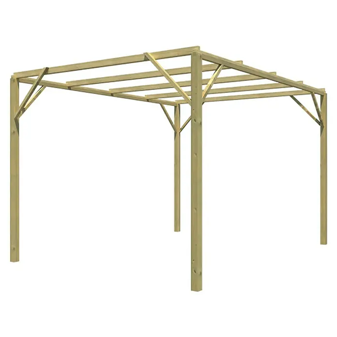 Pérgola Eco - L x An x Al: 400 x 300 x 250 cm, Natural - Vista angular
