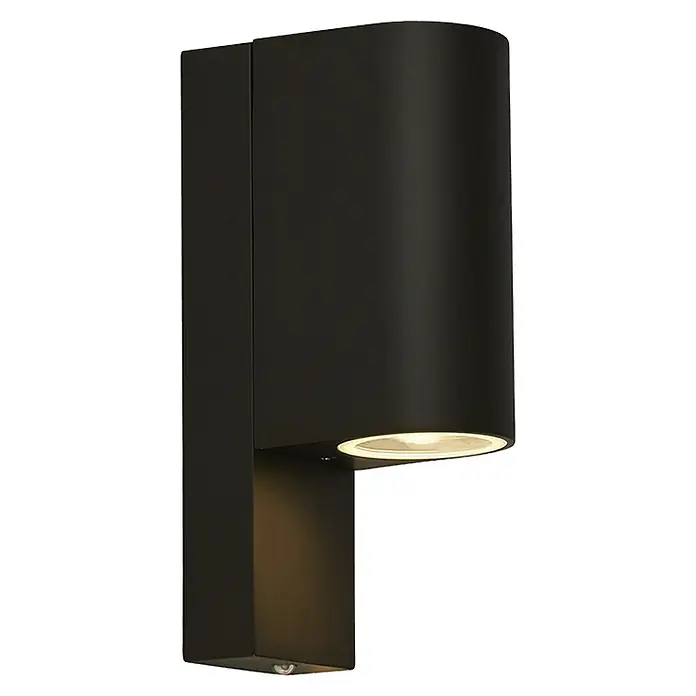 Searchlight Splot Buitenlamp met sensor - 11 x 6,6 x 21,5 cm, Zwart, IP44 - Diagonaal zicht