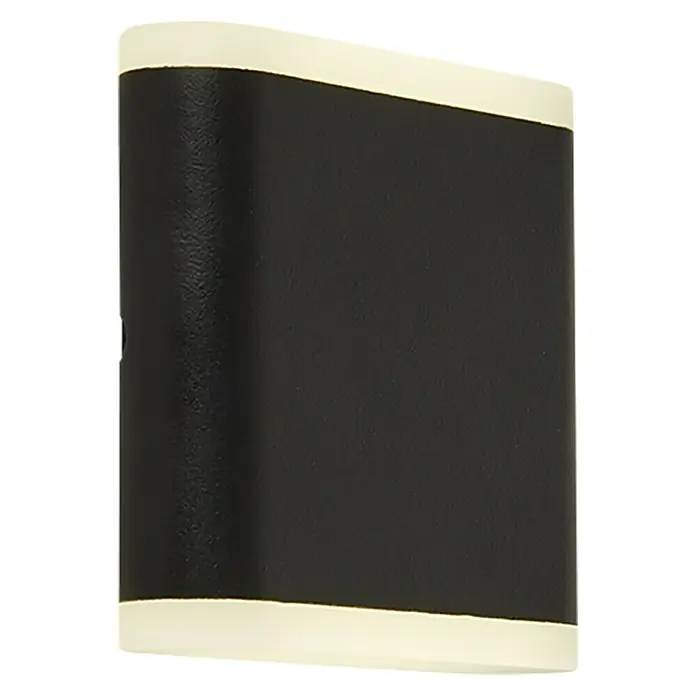 Searchlight Splot Wandlamp voor buiten - 3 x 11,5 x 11 cm, Zwart, IP44 - Diagonaal zicht