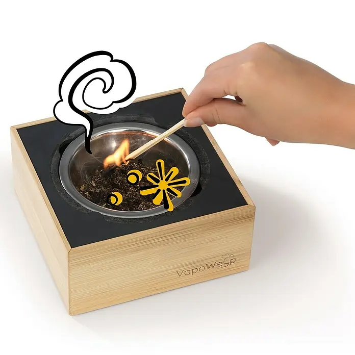 VapoWesp Räucherpulver - Orange & Rosemary, 100 g - Anwendungsbeispiel