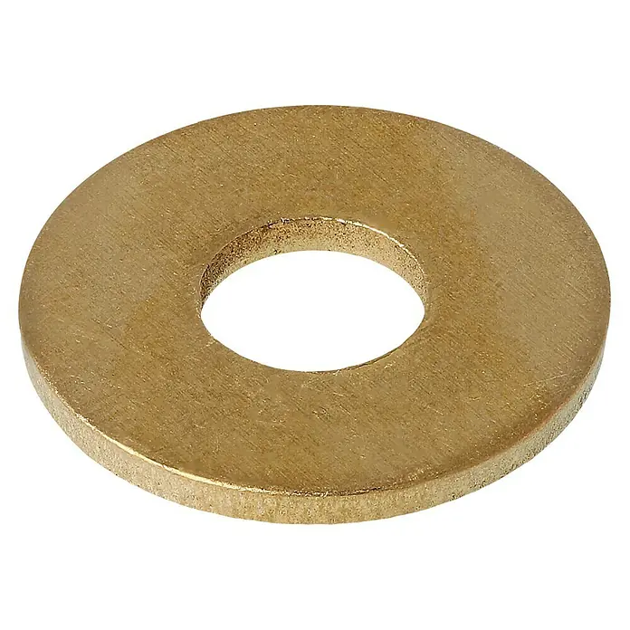 Stabilit Arandela redonda - Diámetro interior: 6,4 mm, Diámetro exterior: 18 mm, Latón, Brillante, 12 uds., DIN 9021 - Vista angular