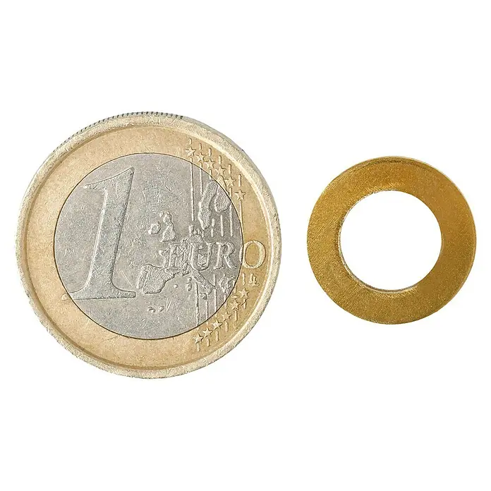 Stabilit Unterlegscheibe - Innendurchmesser: 8,4 mm, Außendurchmesser: 15 mm, Messing, Blank, 6 Stk. - Draufsicht