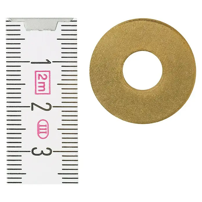 Stabilit Karosseriescheibe - Innendurchmesser: 8,4 mm, Außendurchmesser: 24 mm, Messing, Blank, 8 Stk., DIN 9021 - Draufsicht