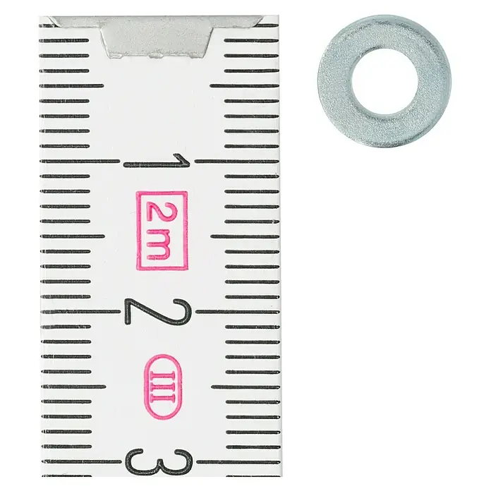 Profi Depot Unterlegscheibe - Innendurchmesser: 4,3 mm, Außendurchmesser: 7 mm, 100 Stk. - Draufsicht