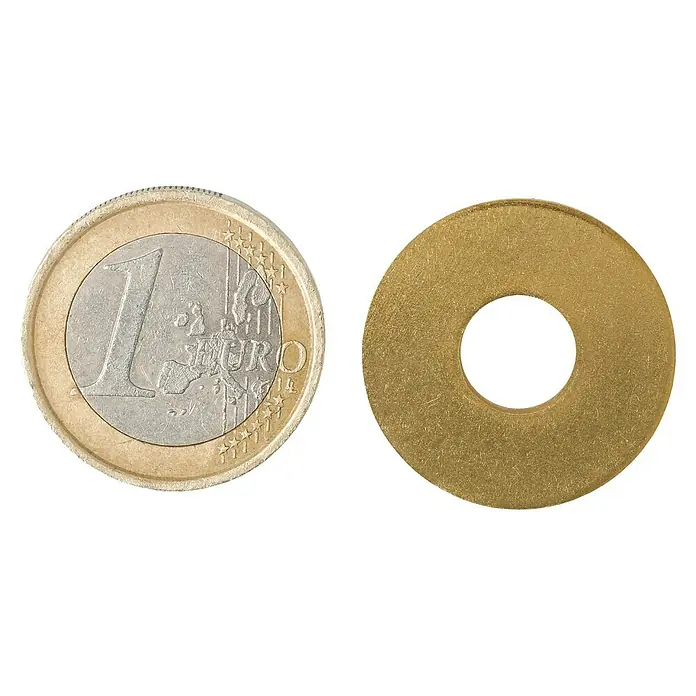 Stabilit Karosseriescheibe - Innendurchmesser: 8,4 mm, Außendurchmesser: 24 mm, Messing, Blank, 8 Stk., DIN 9021 - Draufsicht
