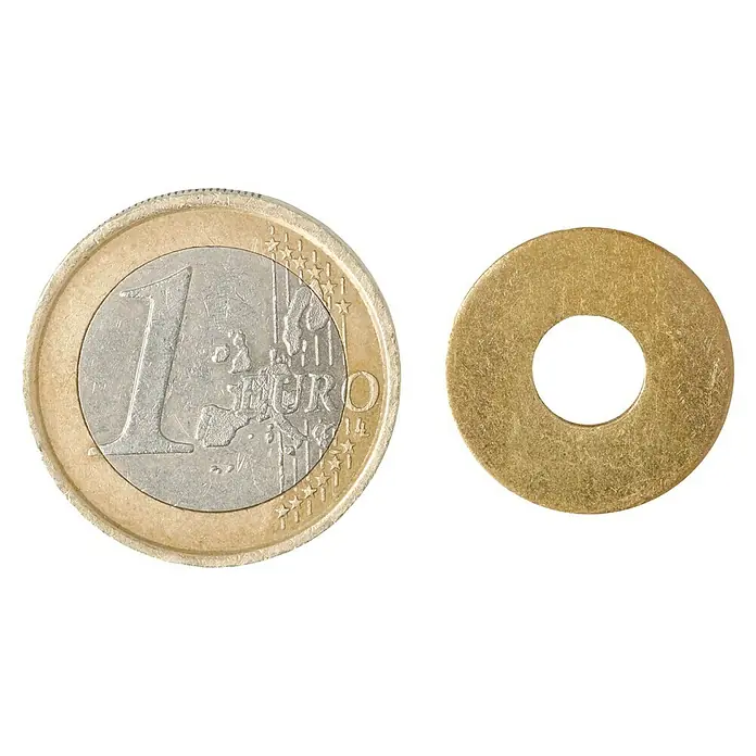 Stabilit Arandela redonda - Diámetro interior: 6,4 mm, Diámetro exterior: 18 mm, Latón, Brillante, 12 uds., DIN 9021 - Vista superior