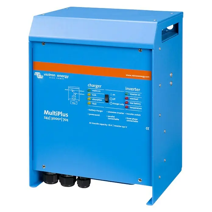 Inversor MultiPlus - 3 kV, 24 V, L x An x Al: 21,8 x 25,8 x 36,23 cm - Vista angular