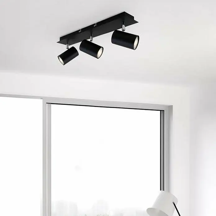 Briloner Regleta Run - 40 W, 3 ud., L x An x Al: 80 x 450 x 123 mm, Negro, GU10 - Detalle de la imagen