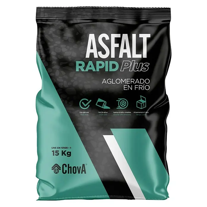 Chova Asfalto de reparación Asfalt Rapid Plus - 15 kg, Listo para su uso - Vista frontal