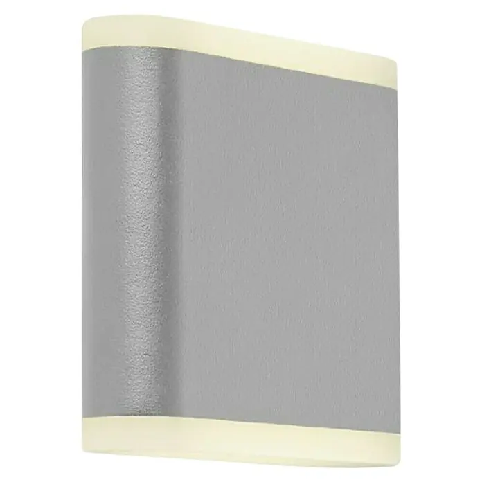 Searchlight Splot Wandlamp voor buiten - 3 x 11,5 x 11 cm, Zilver, IP44 - Diagonaal zicht