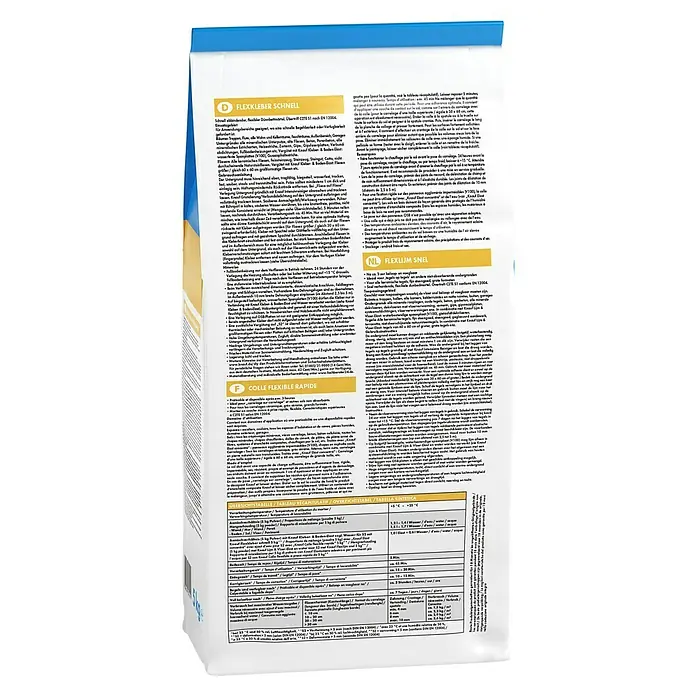 Knauf Flexkleber Schnell - 5 kg, Begehbar nach: 3 h - Rückansicht