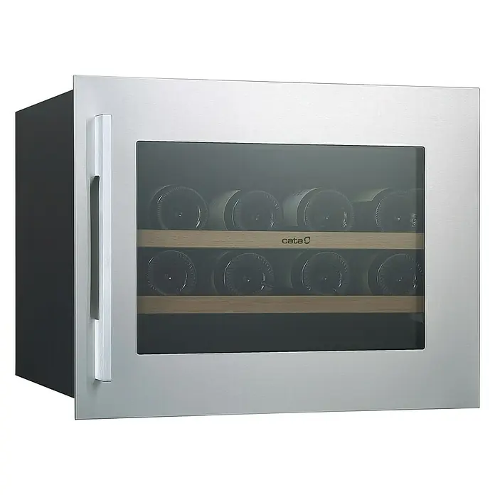 Cata Vinoteca de instalación integrada VI 54024 X - 28 botellas, L x An x Al: 56,3 x 59 x 45,5 cm, Inox/Negro - Vista angular