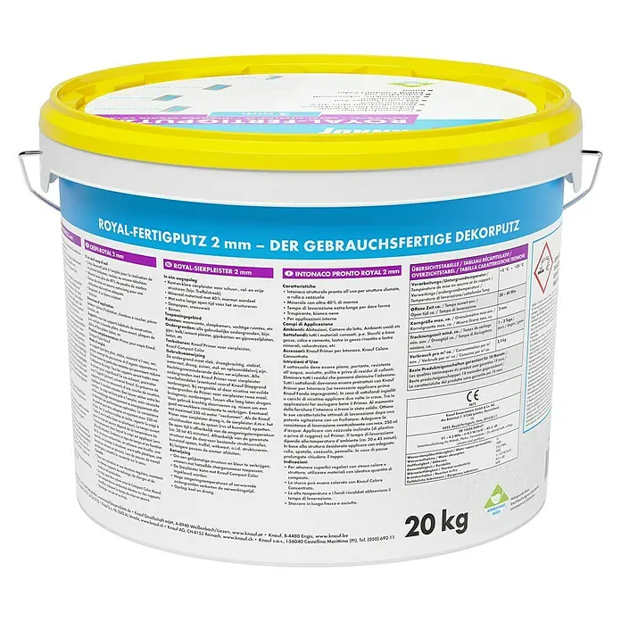 Knauf Fertig-Reibeputz Royal - Weiß, 20 kg, Korngröße: 2 mm - Rückansicht