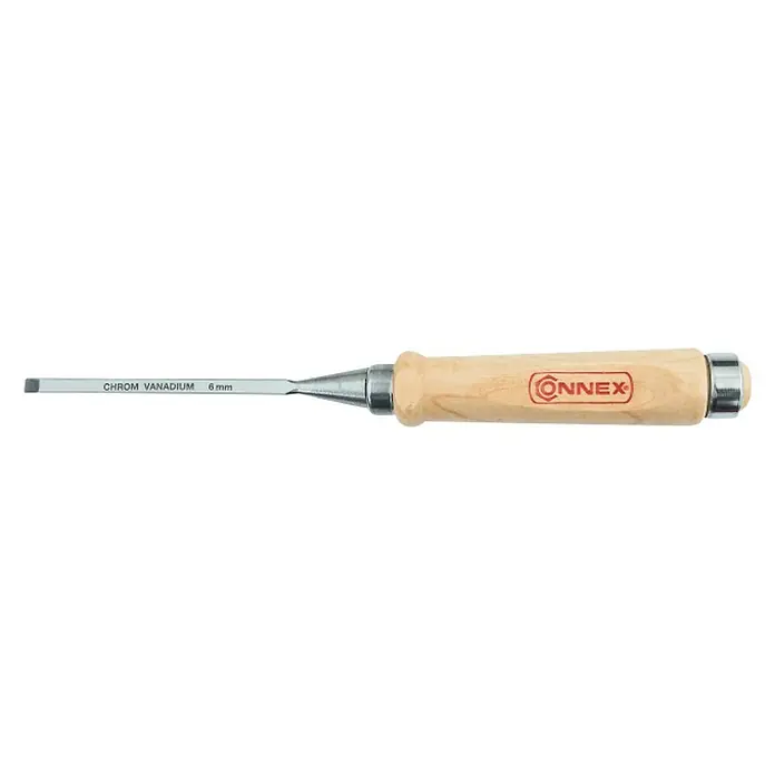 Cincel - Anchura de hoja: 6 mm, Material empuñadura: Madera - Vista descendente