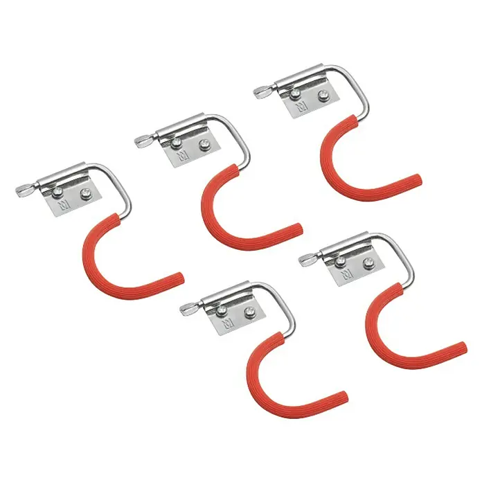 Set de ganchos - 5 ud., Forma S, Rojo - Vista angular