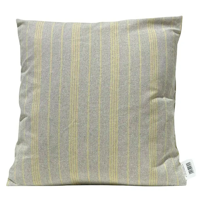 Cojín Teo Rayas - Amarillo/Gris, 45 x 45 cm, 100% algodón - Vista frontal