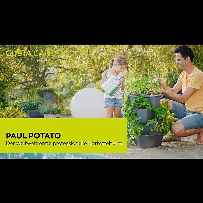 Gusta Garden Pflanzturm Paul Potato - 44 x 44 x 65 cm, Anthrazit - Paul Potato
