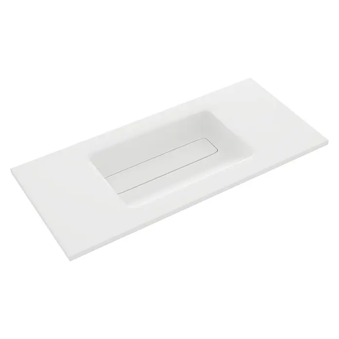 Lavabo Oporto - 100 x 46 cm, Blanco - Vista angular