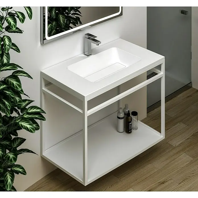 Lavabo Oporto - 100 x 46 cm, Blanco - Foto ambiente