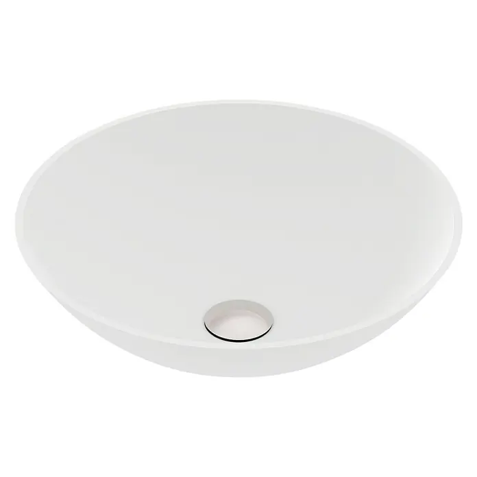 Lavabo de sobremesa Urano - 40 x 40 cm, Blanco - Vista angular
