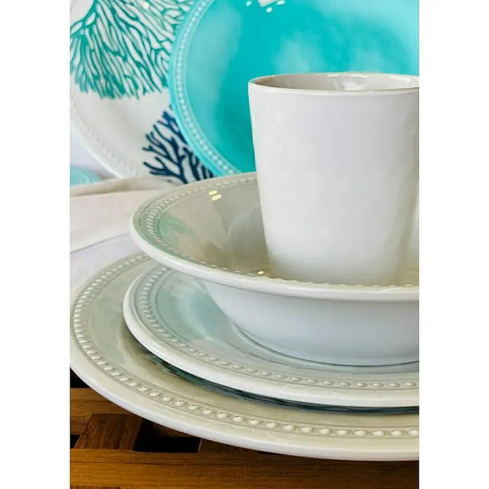 Marine Business Harmony Plato redondo Pearl - 6 uds., Diámetro: 21,5 cm, Plástico, Perla - Primer plano